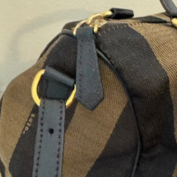 Fendi Striped Black and Brown Duffel Bag - Picture 7 of 15